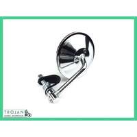 4" MIRROR, UNIVERSAL, CLAMP ON, SHORT 4" STEM, FOR 7/8" AND 1" HANDLE BAR