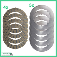 CLUTCH PLATE SET, 4 x FIBRE, 5 x STEEL, TRIUMPH, Pre Unit 500cc, 57-1362, 57-1363