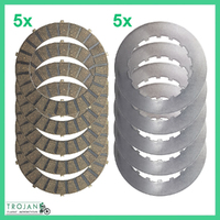 CLUTCH PLATE SET, 5 x FIBRE, 5 x STEEL, TRIUMPH, T100 500cc, 3TA, 57-1362, 57-1363