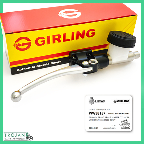 GIRLING FRONT BRAKE MASTER CYLINDER ASSEMBLY, TRIUMPH, 750 1979 ON, 60-7163 G