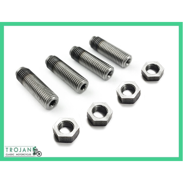 TAPPET ADJUSTER & NUT SET, TRIUMPH, CEI THREAD GENUINE, 70-1513, E1513, 70-0470, E470